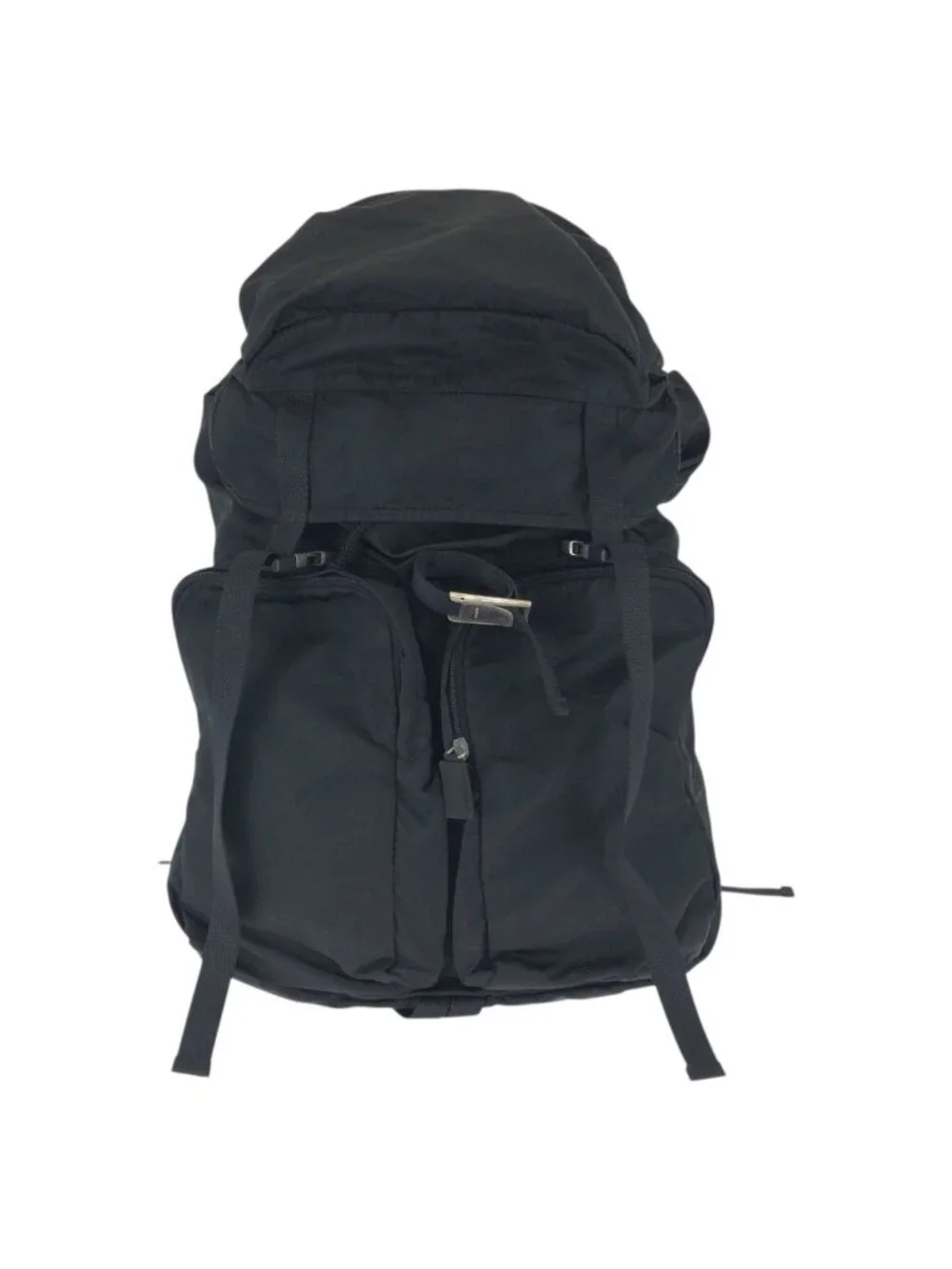 Prada Tessuto Triangular Black Silver Nylon Backpack